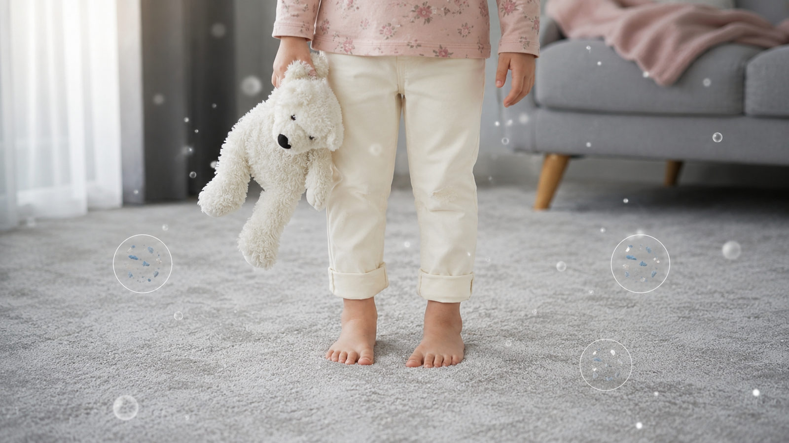 Microplastics from synthetic man-made carpet