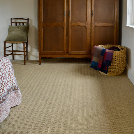 Sisal Herringbone Carpet in Ore, close-up