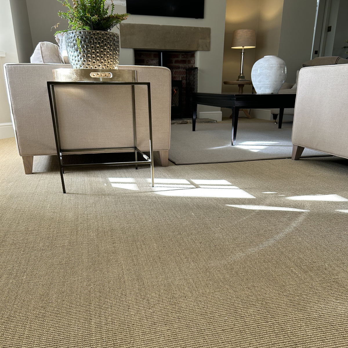 Sisal Small Boucle Carpet in Sesame, lifestyle view